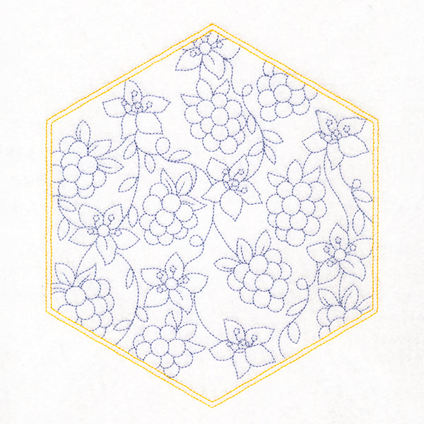 Sweet Fruit Quilt Hexagon - Blackberries