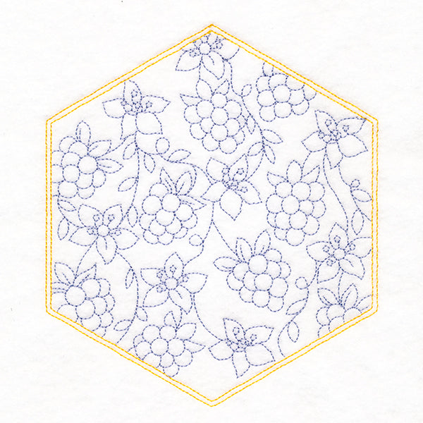 Sweet Fruit Quilt Hexagon - Blackberries
