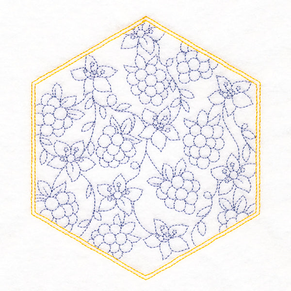 Sweet Fruit Quilt Hexagon - Blackberries