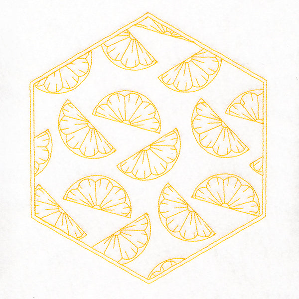 Sweet Fruit Quilt Hexagon - Lemon Slices