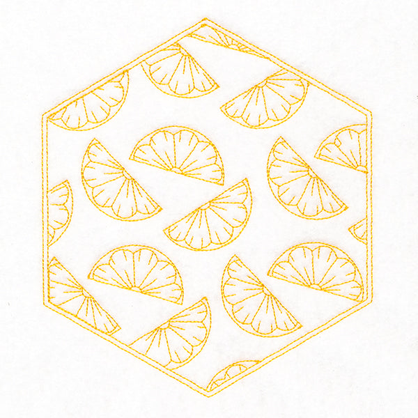 Sweet Fruit Quilt Hexagon - Lemon Slices