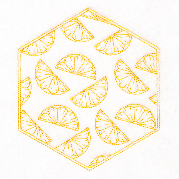 Sweet Fruit Quilt Hexagon - Lemon Slices