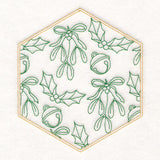 Festive Stitches Quilt Hexagon - Mistletoe