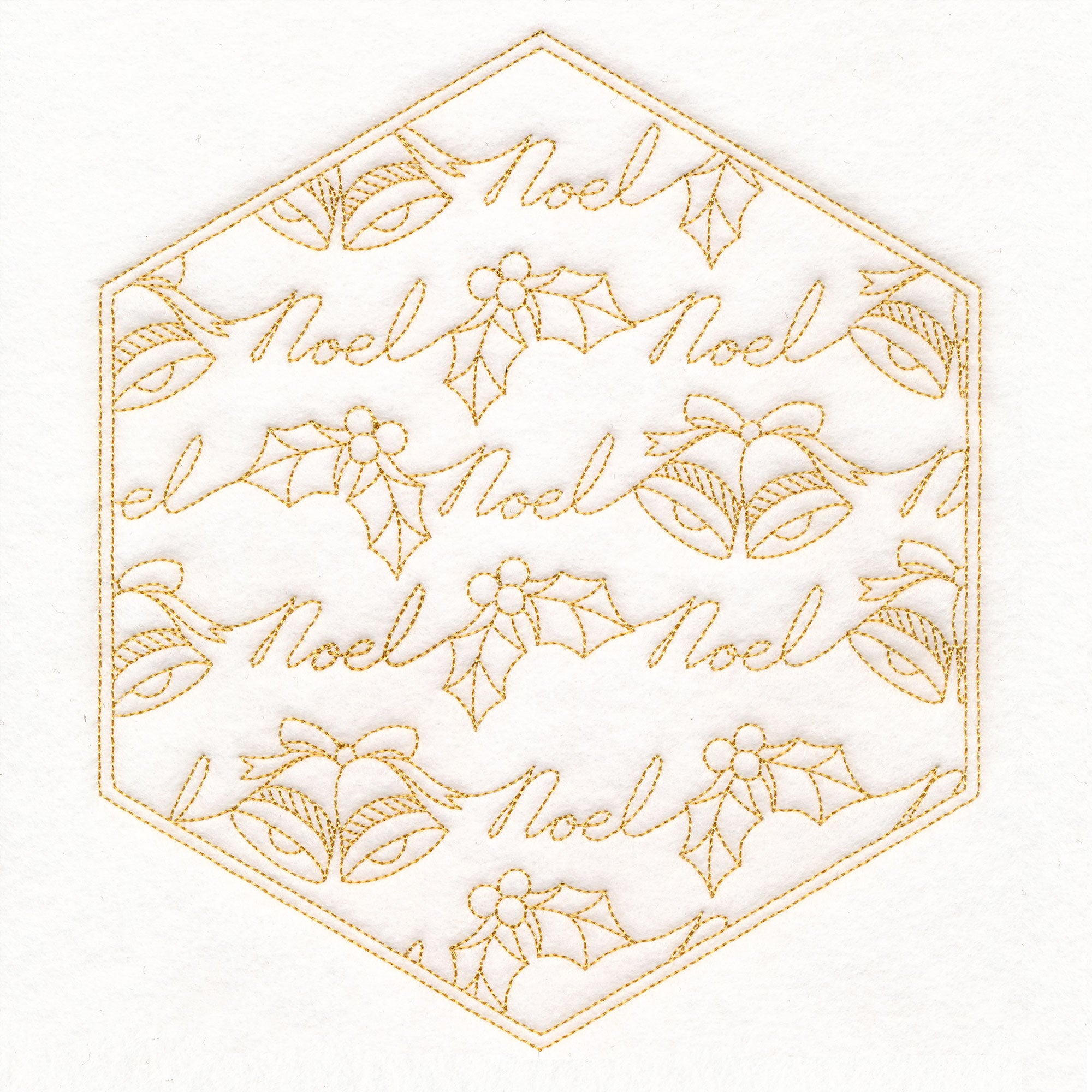 Festive Stitches Quilt Hexagon - Noel