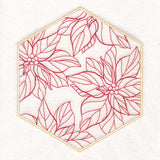 Festive Stitches Quilt Hexagon - Poinsettias