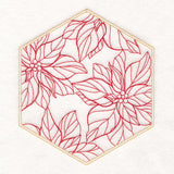 Festive Stitches Quilt Hexagon - Poinsettias