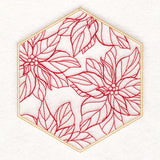 Festive Stitches Quilt Hexagon - Poinsettias