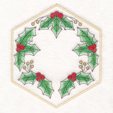 Festive Stitches Quilt Hexagon - Holly