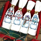 Sweet Snowman Etching with Santa Hat