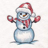 Sweet Snowman Etching with Santa Hat
