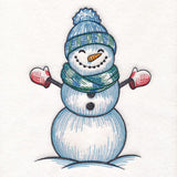 Sweet Snowman Etching with Mittens