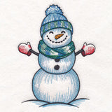 Sweet Snowman Etching with Mittens