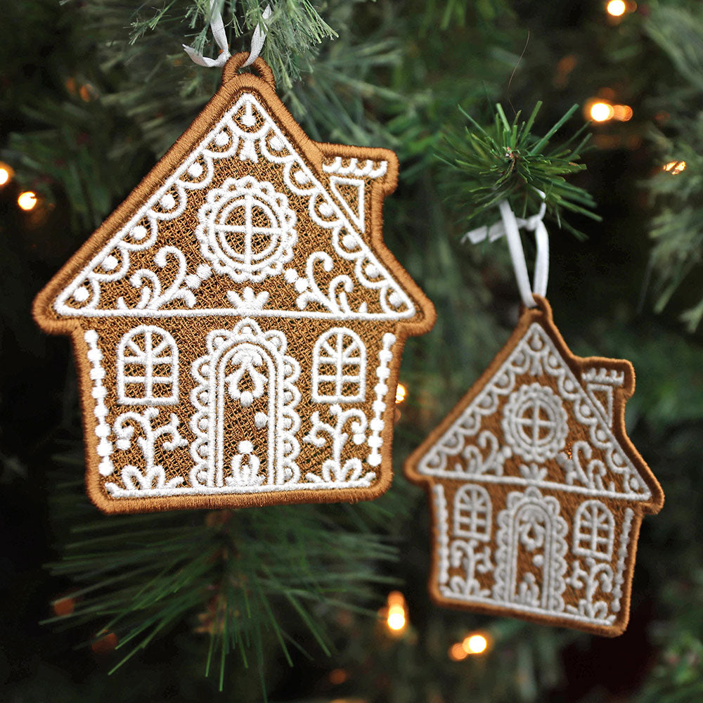 Christmas Gingerbread Cookie - House (Lace)