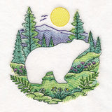 Mountain Bear Silhouette (Embossed)