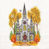 Classic Fall Church Scene