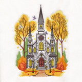 Classic Fall Church Scene