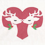 Kissing Reindeer Heart (Embossed)