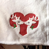 Kissing Reindeer Heart (Embossed)