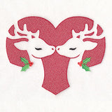 Kissing Reindeer Heart (Embossed)