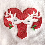 Kissing Reindeer Heart (Embossed)