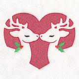Kissing Reindeer Heart (Embossed)