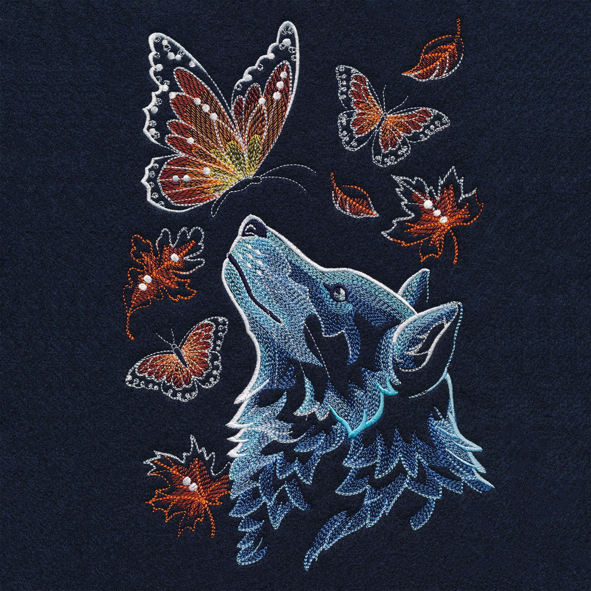 Autumn Wolf with Butterflies