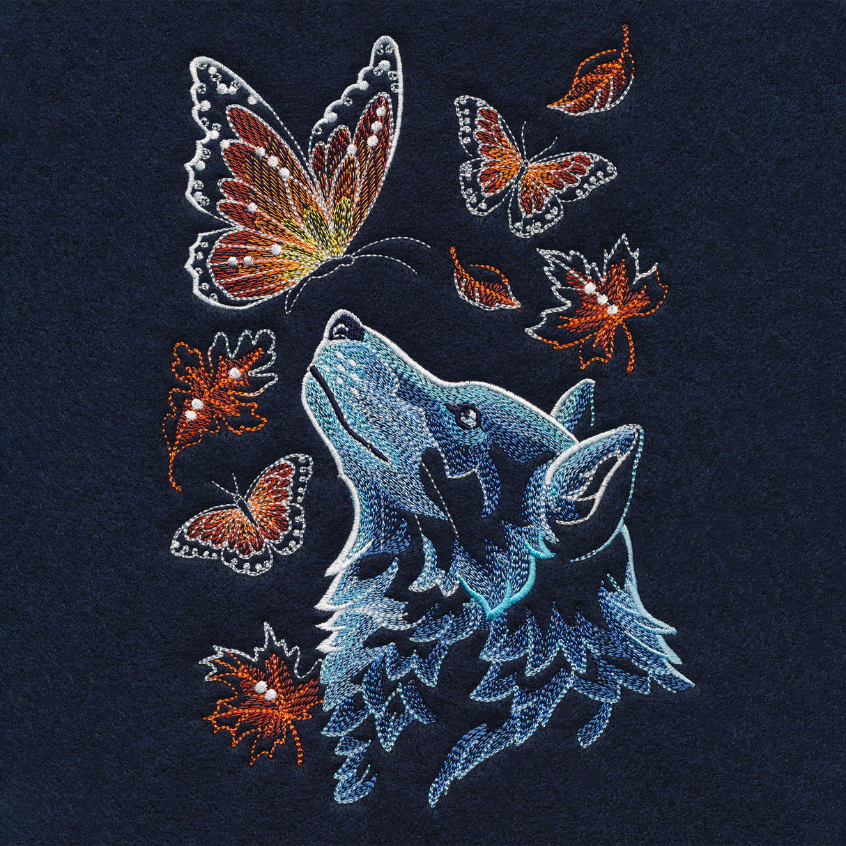 Autumn Wolf with Butterflies