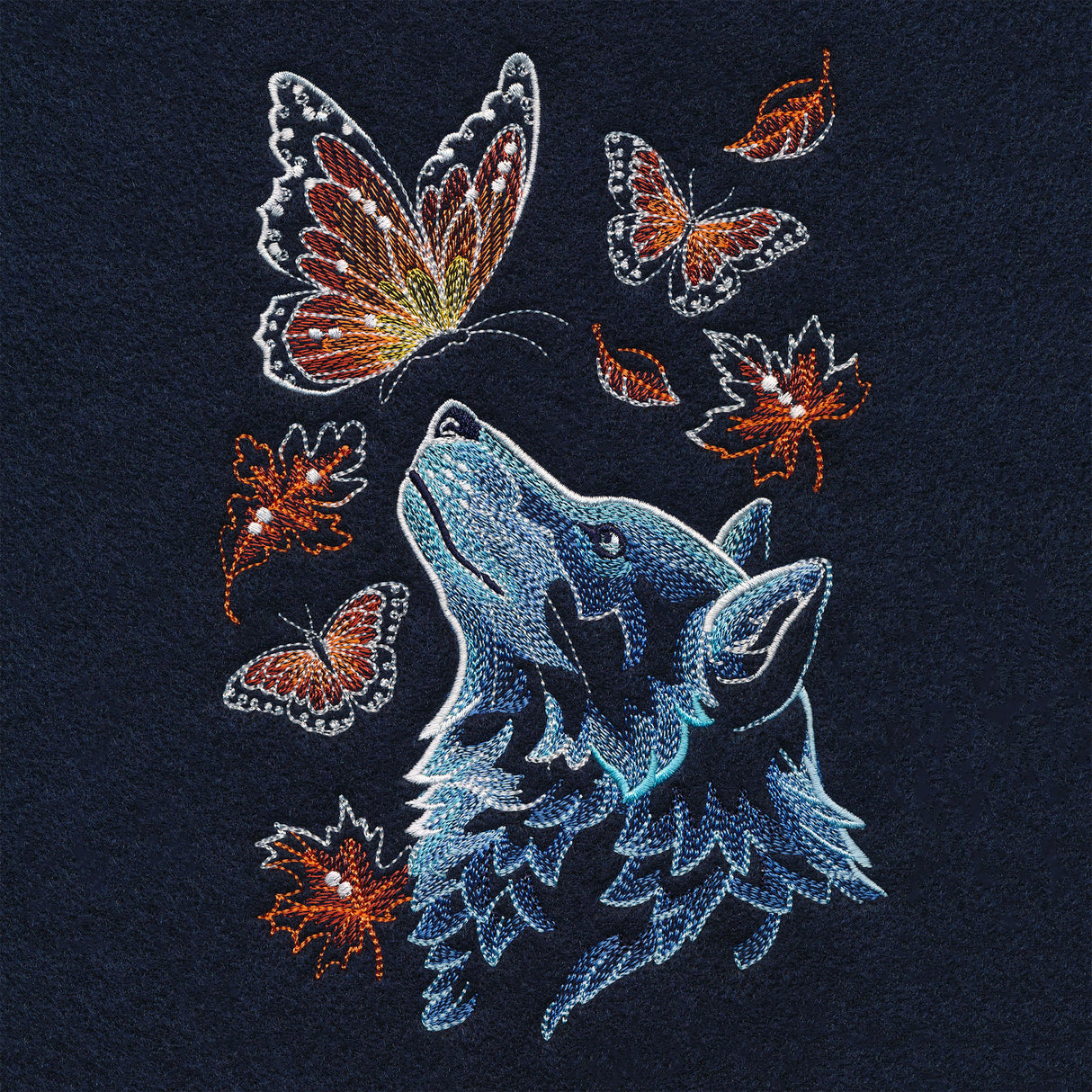 Autumn Wolf with Butterflies