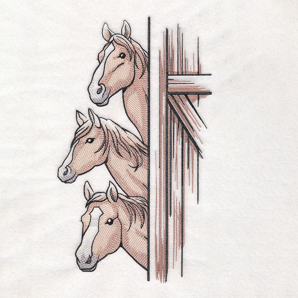 Peeking Farm Horse Stack