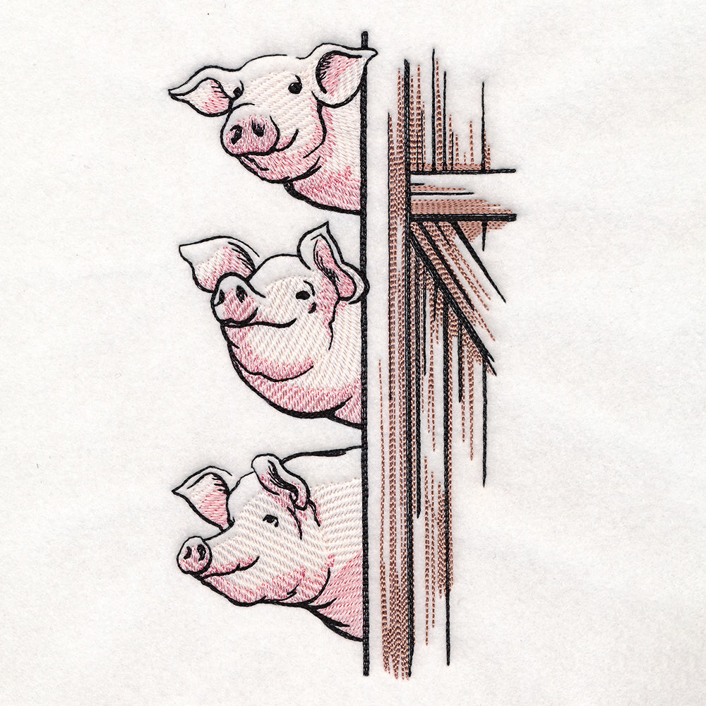 Peeking Farm Pig Stack