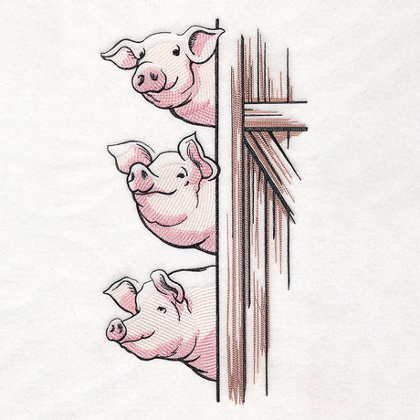 Peeking Farm Pig Stack