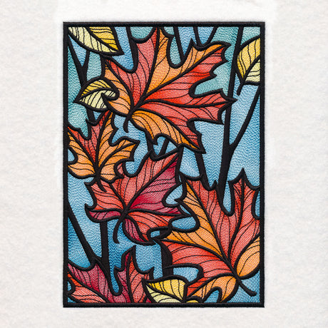 Stained Glass Autumn Leaves
