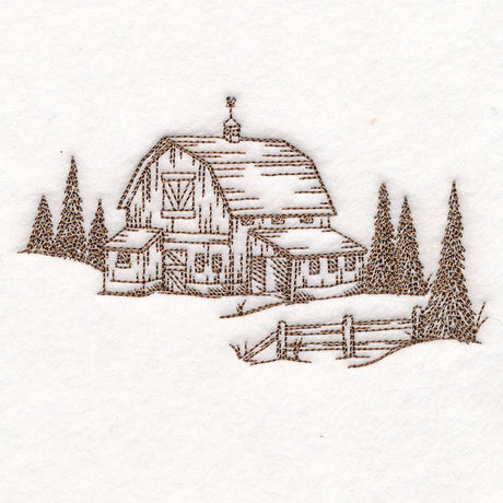 Classic Christmas Scene - Barn