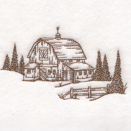 Classic Christmas Scene - Barn