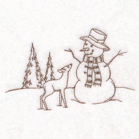 Classic Christmas Scene - Snowman