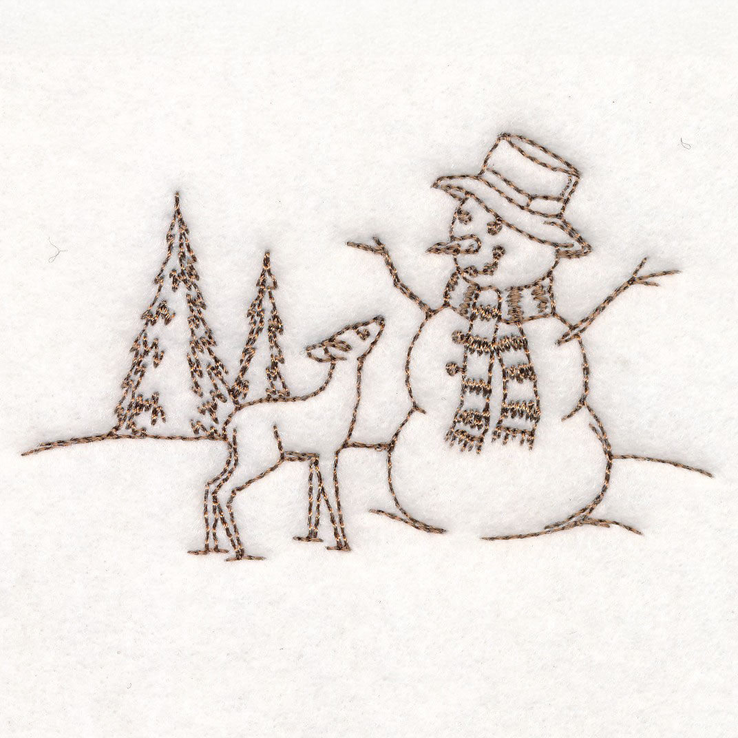Classic Christmas Scene - Snowman
