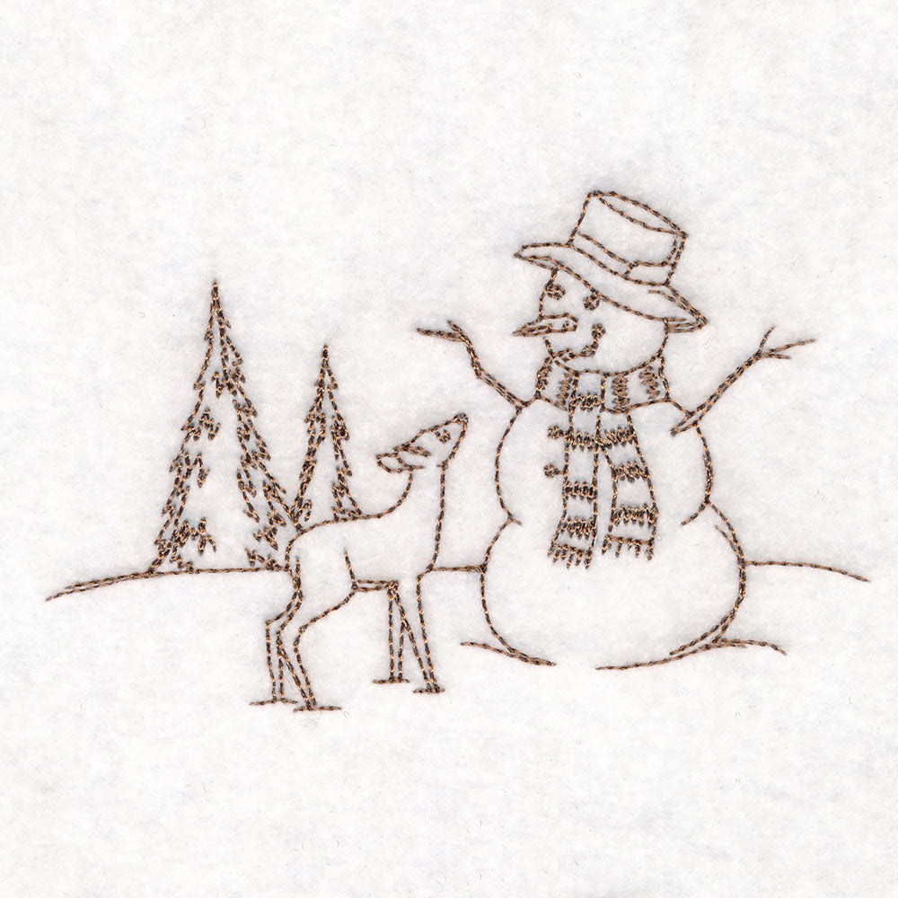 Classic Christmas Scene - Snowman