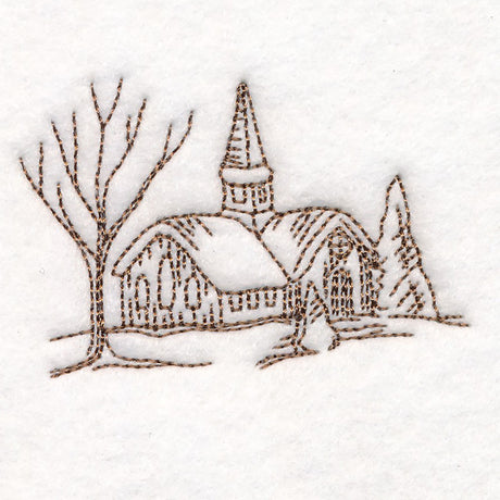 Classic Christmas Scene - Church