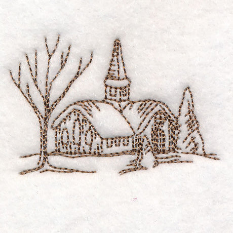 Classic Christmas Scene - Church