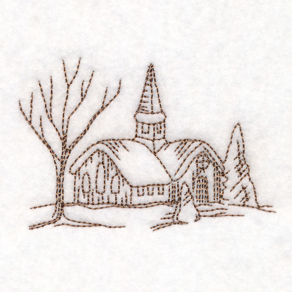 Classic Christmas Scene - Church