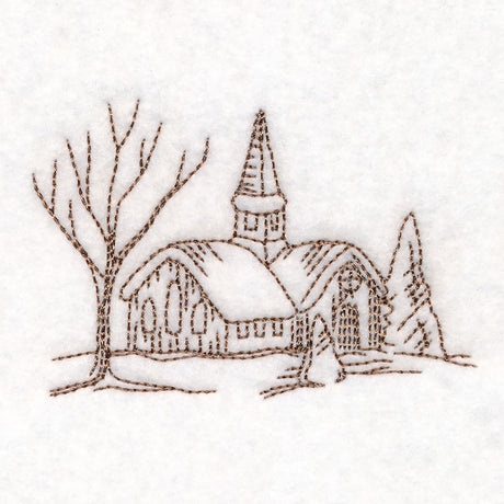 Classic Christmas Scene - Church