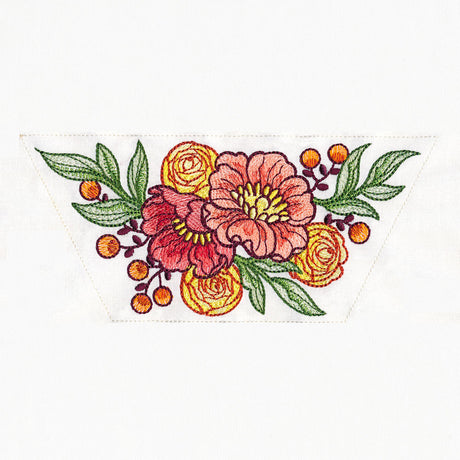 Autumn Blooms Half Hexagon Florals