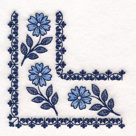 Delicate Delft Corner - Flower 1