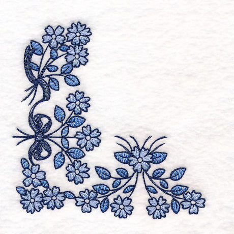 Delicate Delft Blue Corner - Flower 3