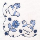 Delicate Delft Blue Corner - Chicken