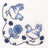 Delicate Delft Blue Corner - Chicken