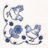 Delicate Delft Blue Corner - Chicken