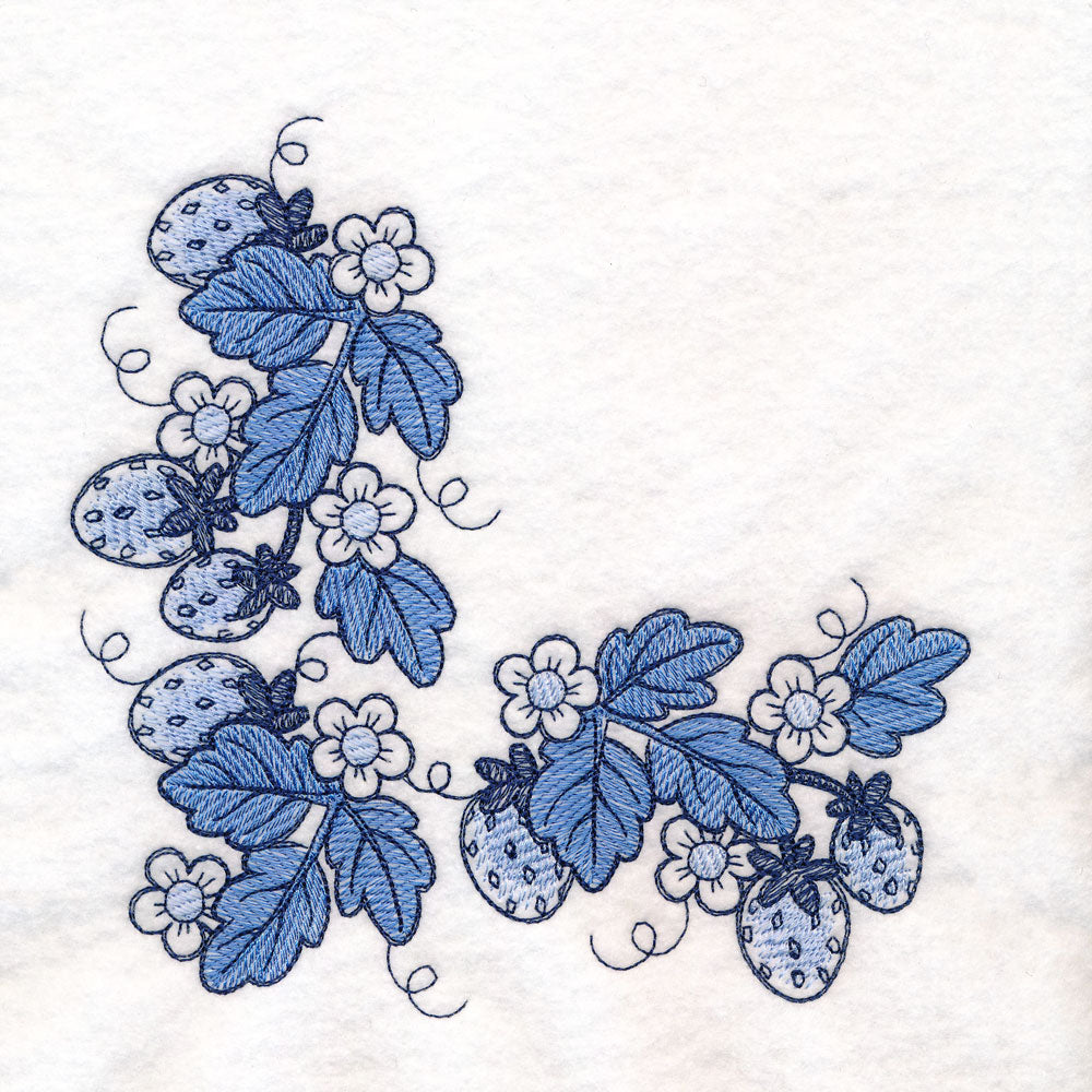 Delicate Delft Blue Corner - Strawberry