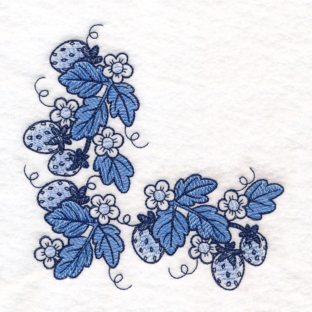 Delicate Delft Blue Corner - Strawberry