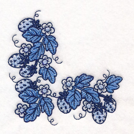 Delicate Delft Blue Corner - Strawberry